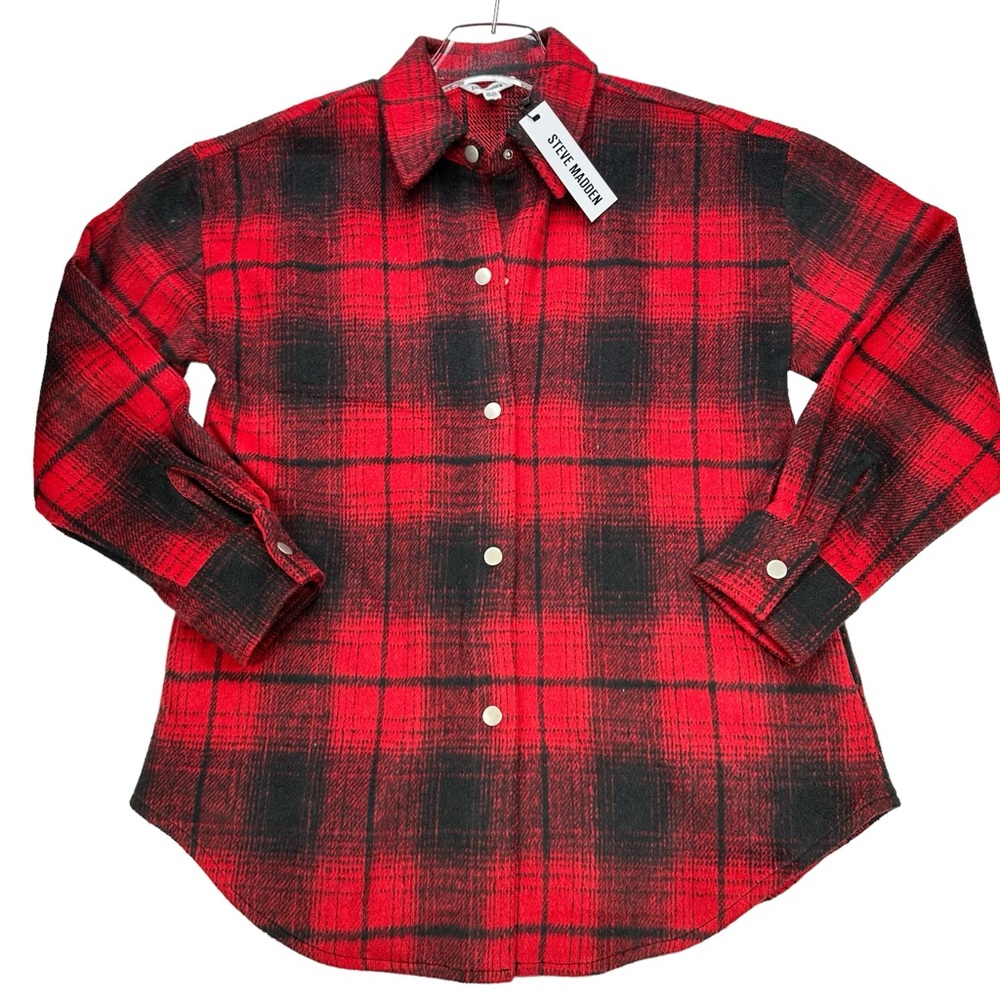 Steve Madden Plaid Shirt Jacket, NWT, XS